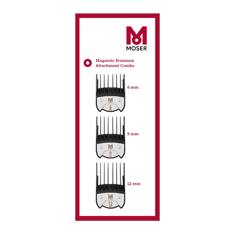 1801-7020 Češljić za mašinicu magnetni Moser 6, 9, 12 mm - Set 3 kom (Outlet) - Slika 1