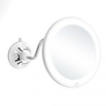 Ogledalo Smile LED 3 baterije, 10X, okruglo s vakumom 17 cm - Bijelo (X)