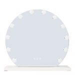 Ogledalo Smile Hollywood x 12 lampi Usb DC stolno 48 x 50 cm - Bijelo poluokruglo (Outlet) - Slika 4