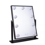 Ogledalo Smile Hollywood x 9 lampi Usb DC stolno 23 x 30 cm - Crno (N)