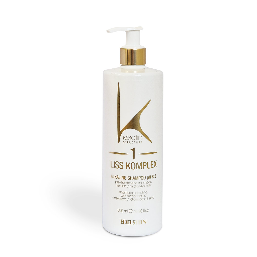 Edelstein Keratin Liss KOMPLEX Step 1 Shampoo – Alkalisches Vorbehandlungsshampoo, 500 Ml