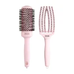 Četka za feniranje  i četka za raščešljavanje Olivia Garden Pastel Pink - Set  2 u 1 (X)