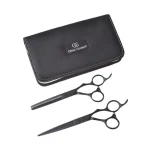 Makaze za šišanje Olivia Garden Silkcut Pro Matt Black Set - 6,50'' + 6,35''