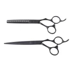 Makaze za šišanje Olivia Garden Silkcut Pro Matt Black Set - 6,50'' + 6,35'' - Slika 2
