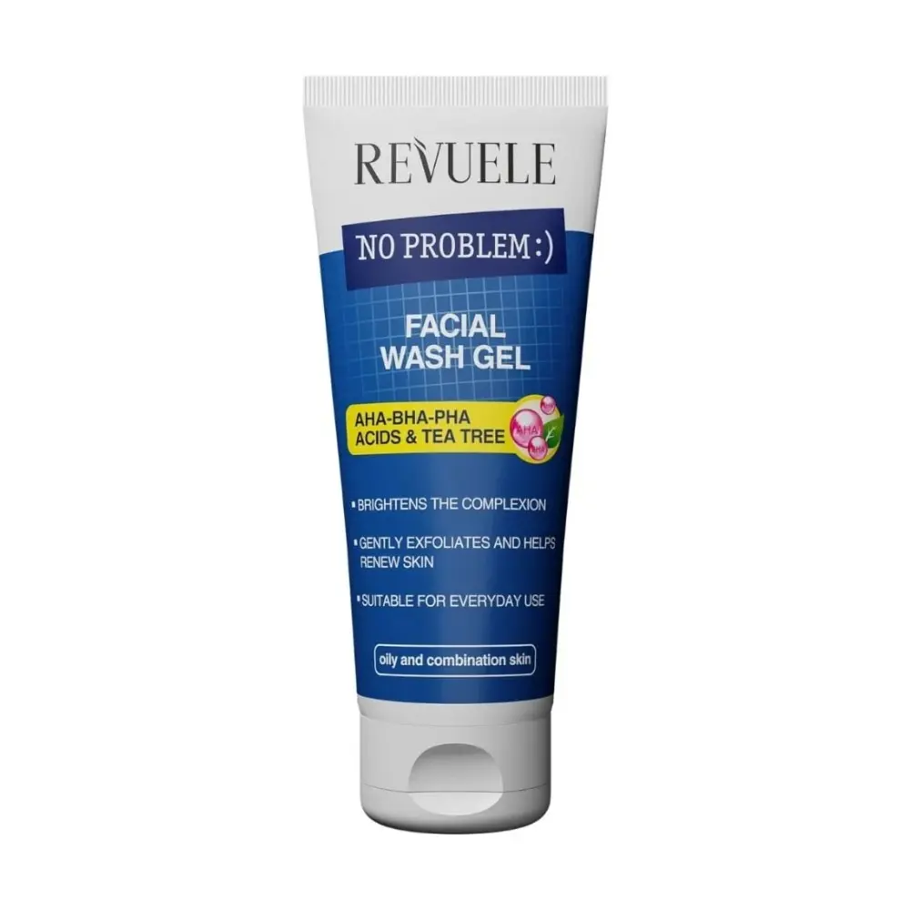 REV7366-1-1 Gel za čišćenje lica Revuele No problem 200 ml - AHA-BHA-PHA kiseline i Čajevac - Slika 1