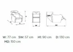 Glavoper sa stolicom Apleda Crni - Salon (Outlet) - Slika 2