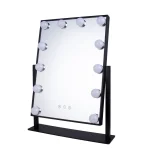 Ogledalo Smile Hollywood x 12 lampi Usb DC stolno 36 x 47 cm - Crno - Slika 2